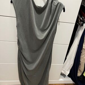 Topshop Gray Ruched Sheath Dress Midi
